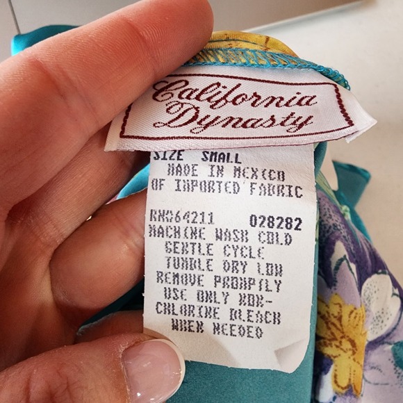 Vintage California Dynasty Satin Slip Dress Small Festival Fairy Floral Boho NWT - Picture 7 of 10